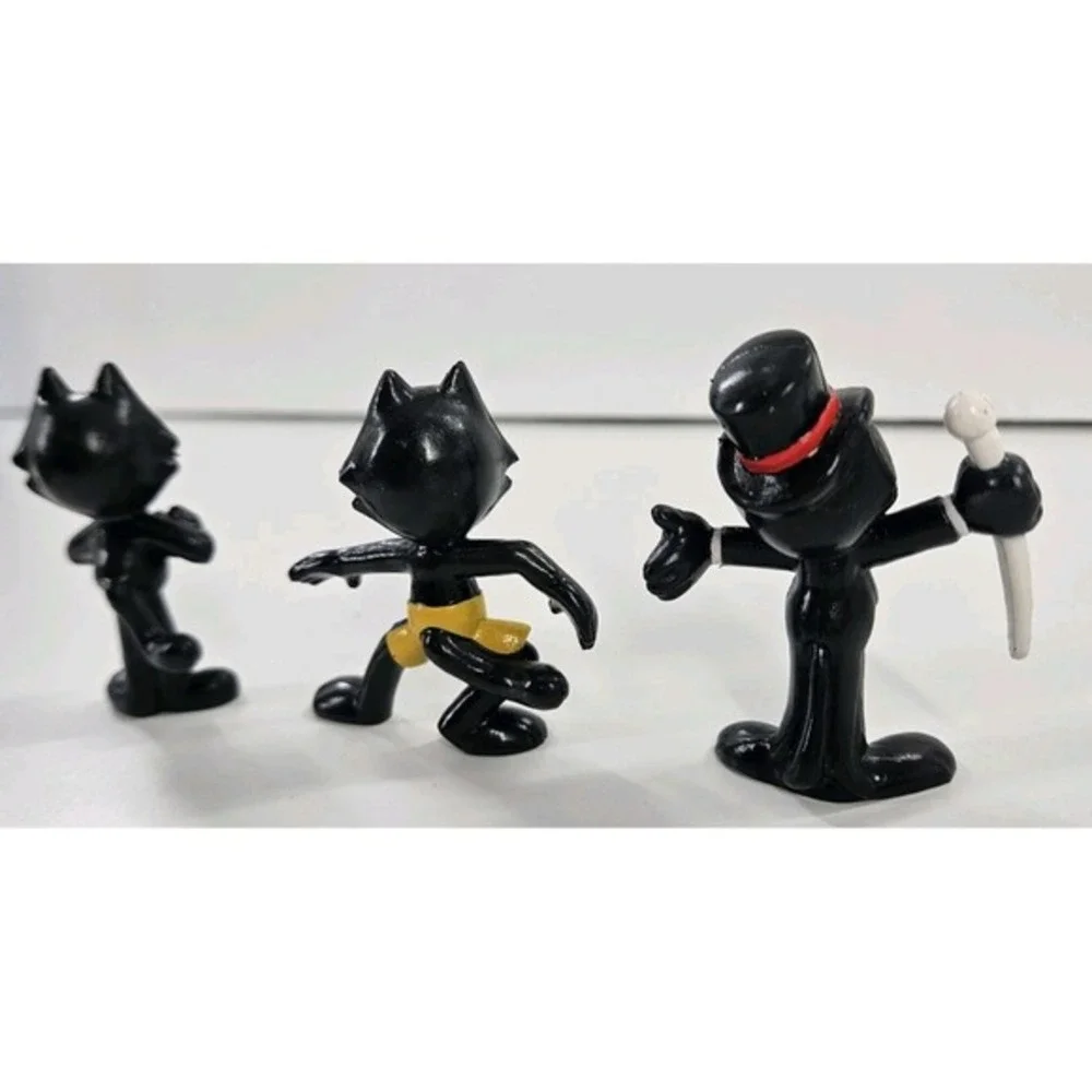Lot of 3 Felix‎ the Cat PVC Figures by Applause 1989 Bow Tie Top Hat Shorts 2